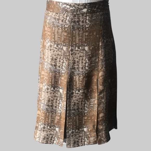 Tory Burch Wool Silk Pleaded Printed Skirt Size 2 - Picture 2 of 12